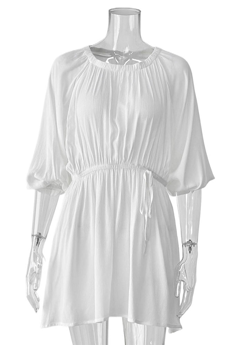 Sexy Schnürkleider mit Raffung, schulterfrei und langen Ärmeln