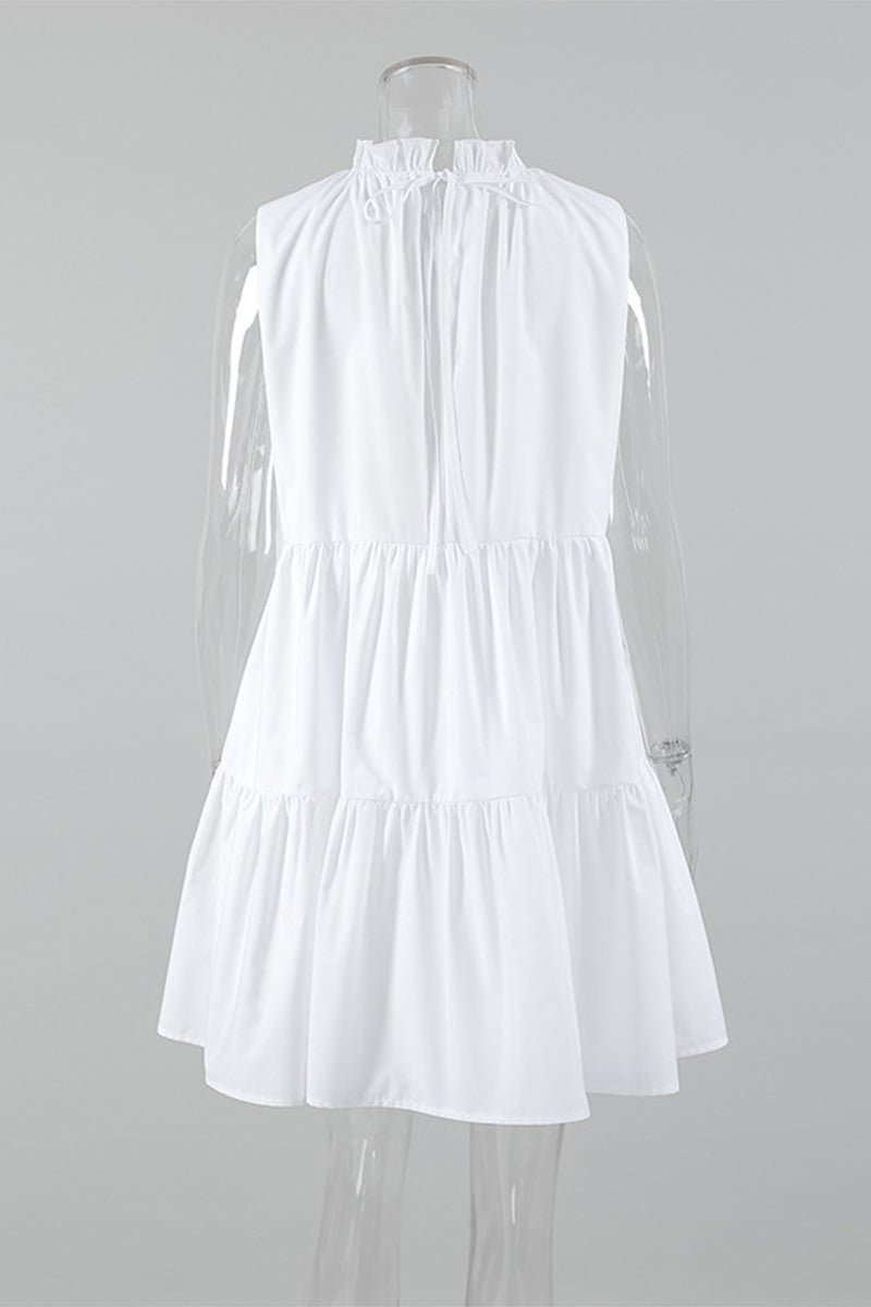 Robes décontractées sans manches, col rond, avec volants et patchwork.