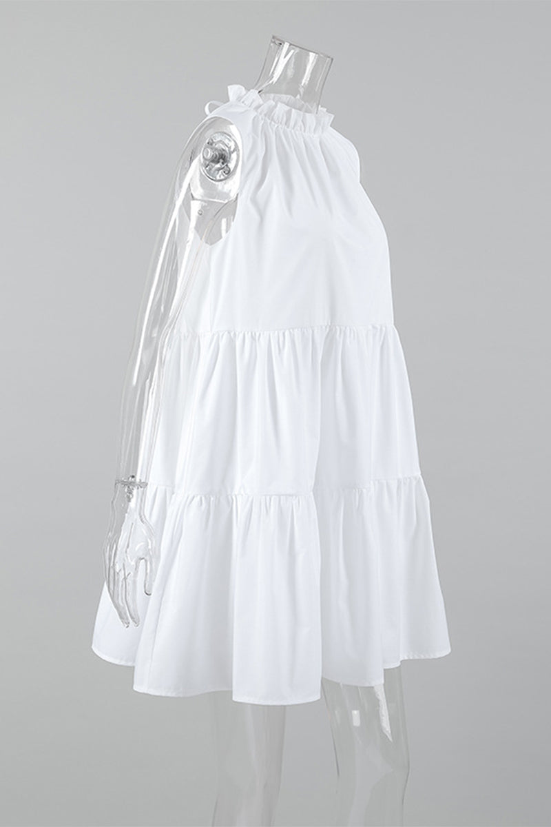 Robes décontractées sans manches, col rond, avec volants et patchwork.