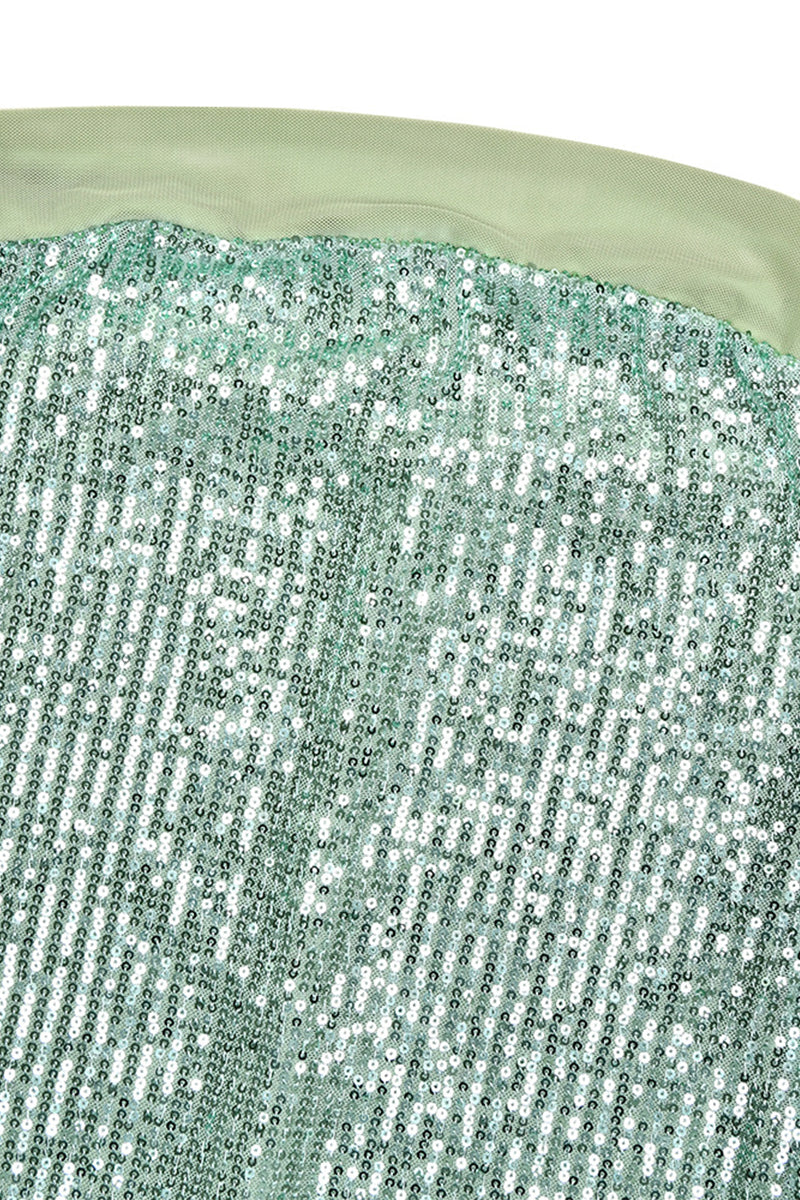 Sexy Sequins Slit Sequined Strapless Long Dresses(3 Colors)