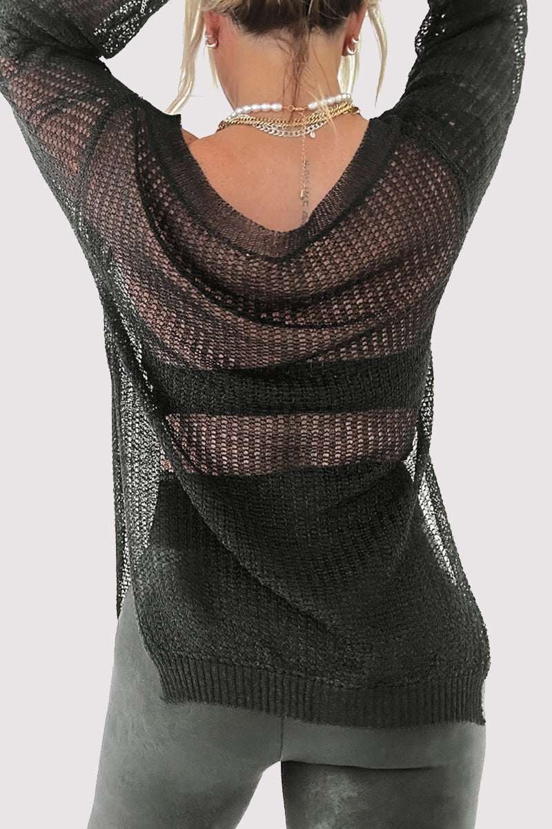 Sexy Solid Color Hollow Out Off Shoulder Tops