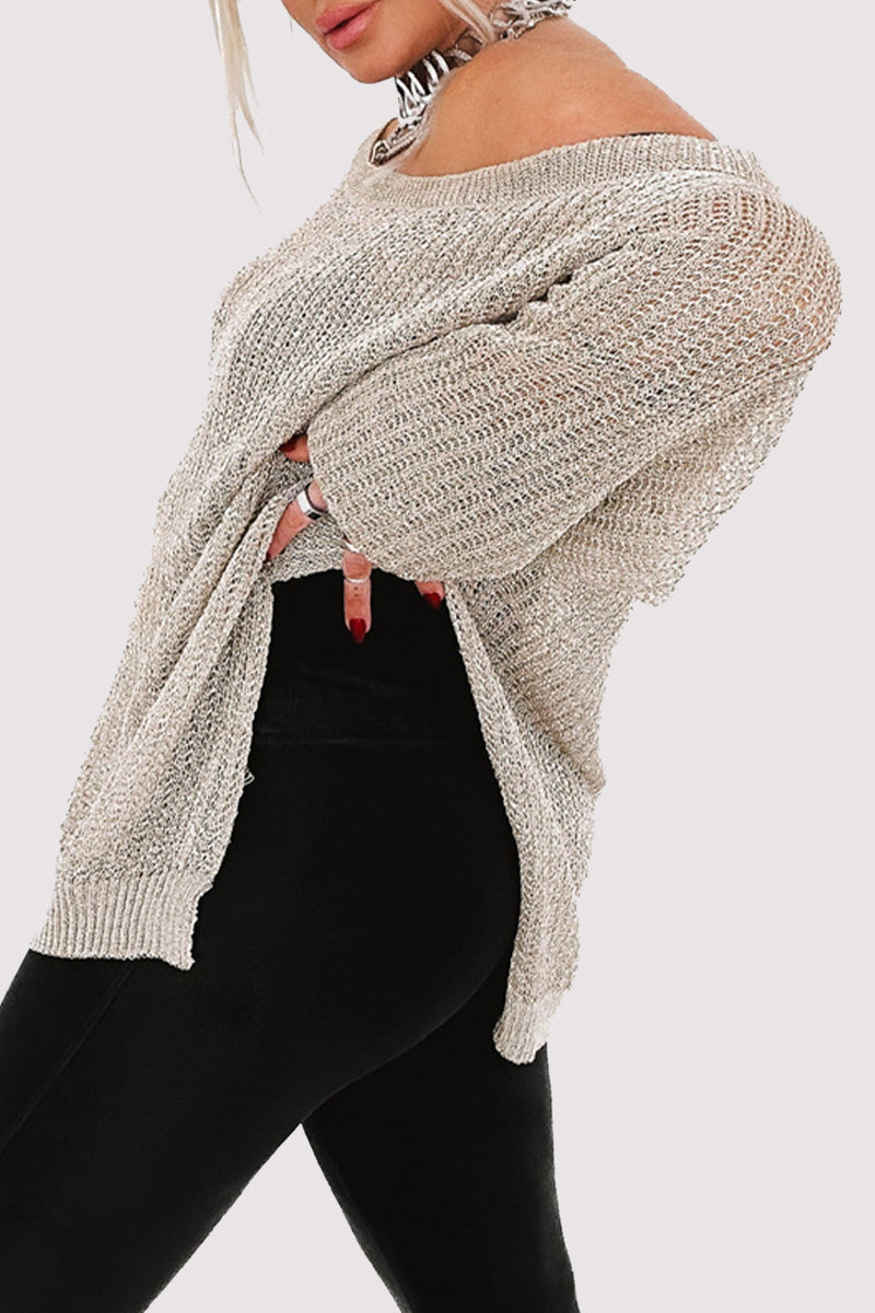 Sexy Solid Color Hollow Out Off Shoulder Tops