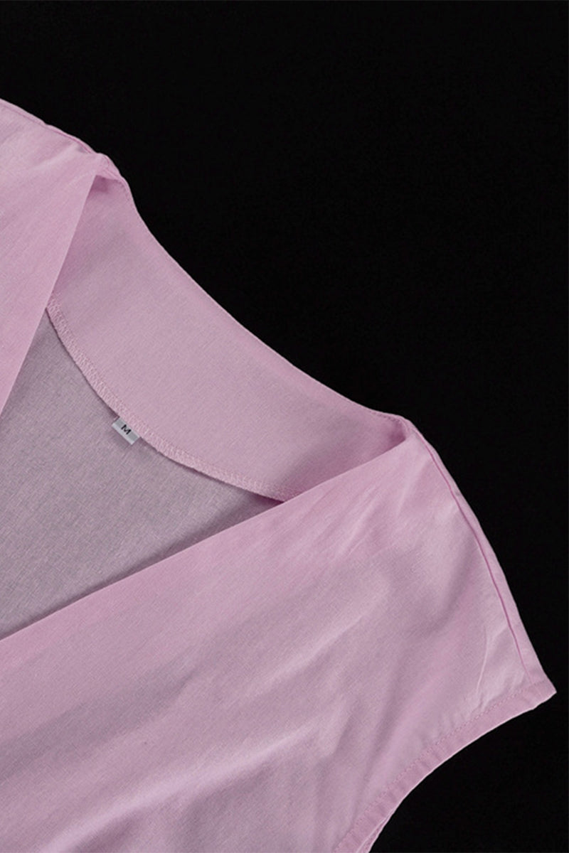 Ensemble deux pièces décontracté, col en V, sans manches, à boutons.