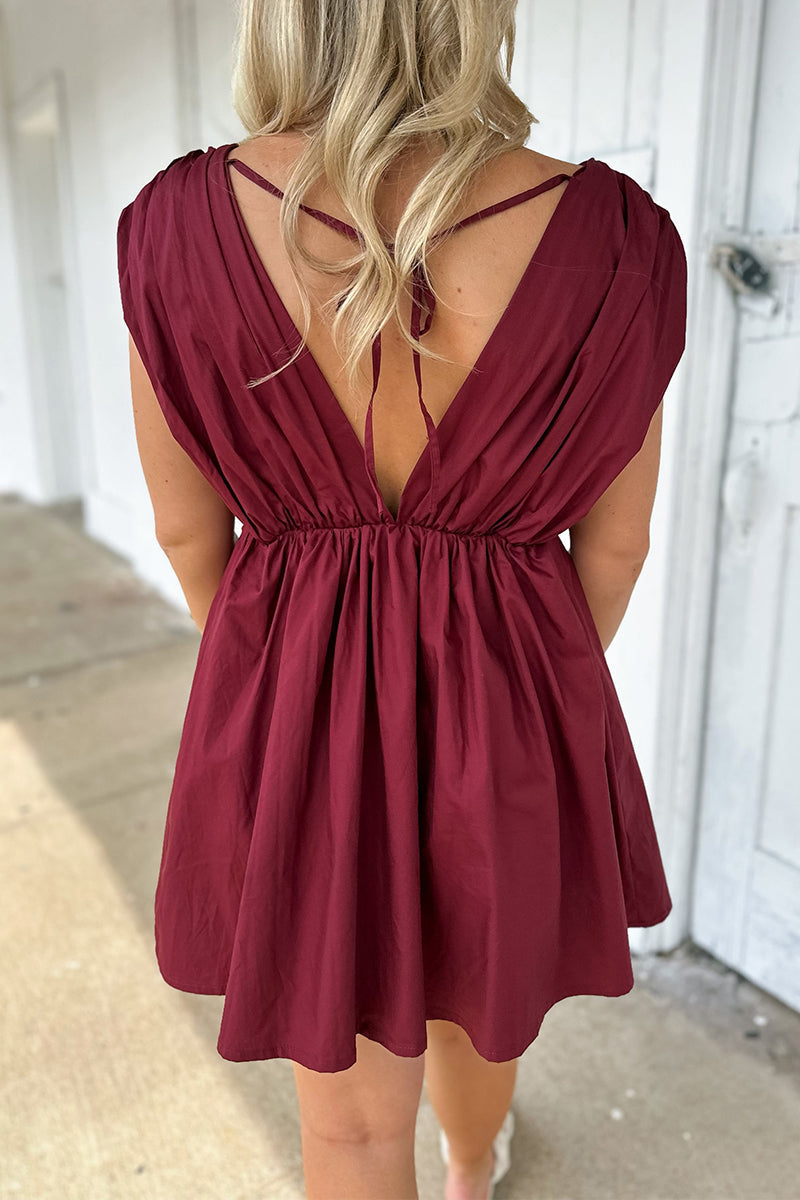 Robes sans manches à col en V, avec empiècements contrastés et nœud, pour tous les jours.