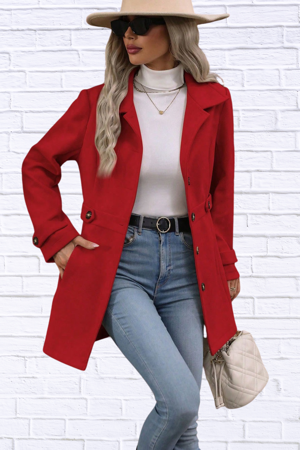 Collared Neck Button Up Coat