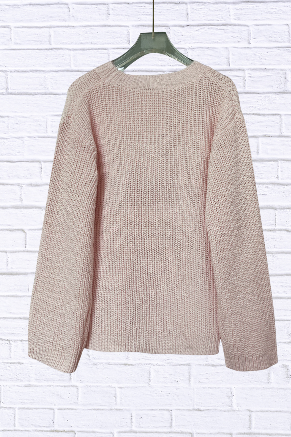 Flower Round Neck Long Sleeve Sweater