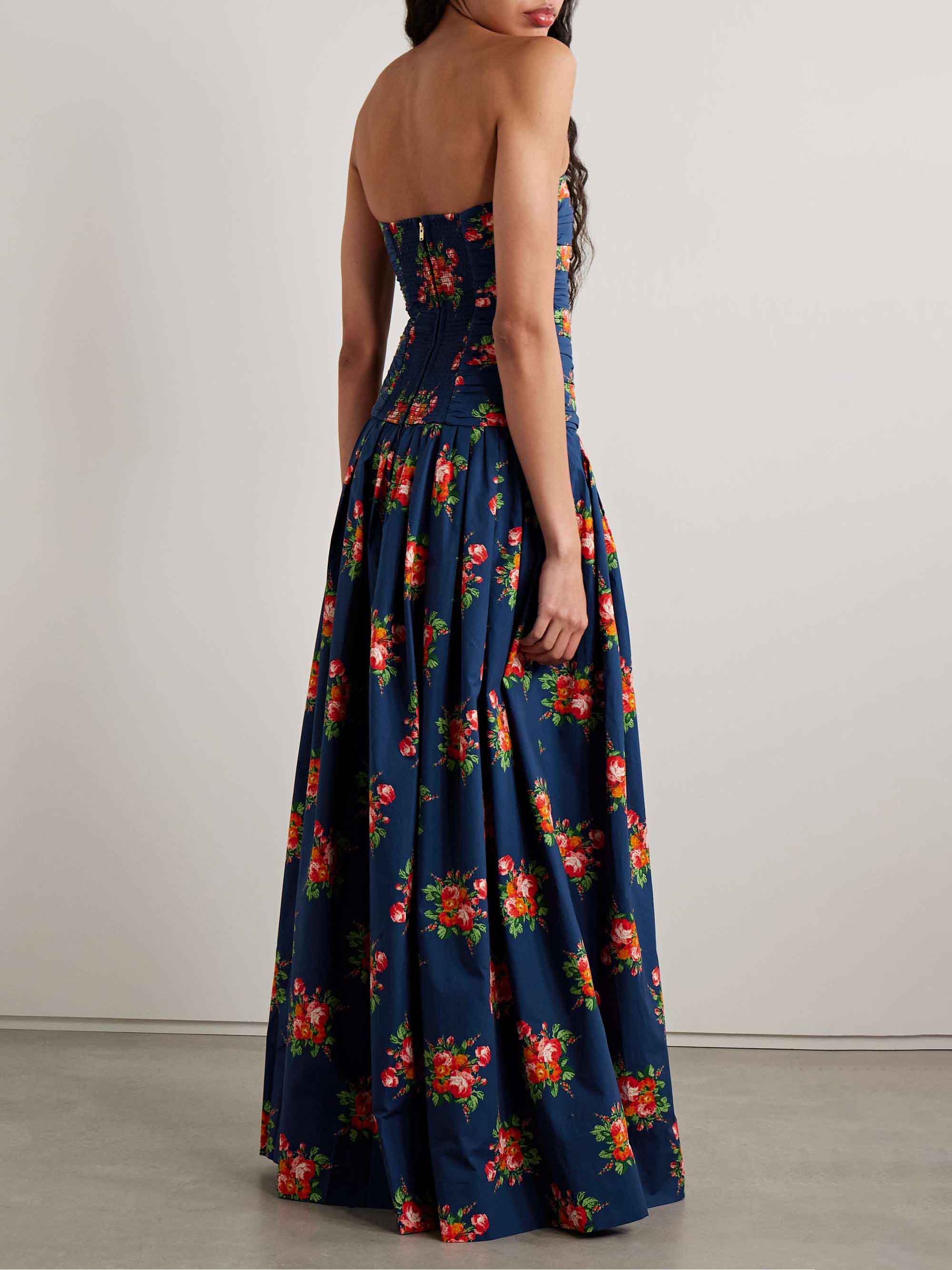 Ruffled Colorful Floral-print Maxi Dress