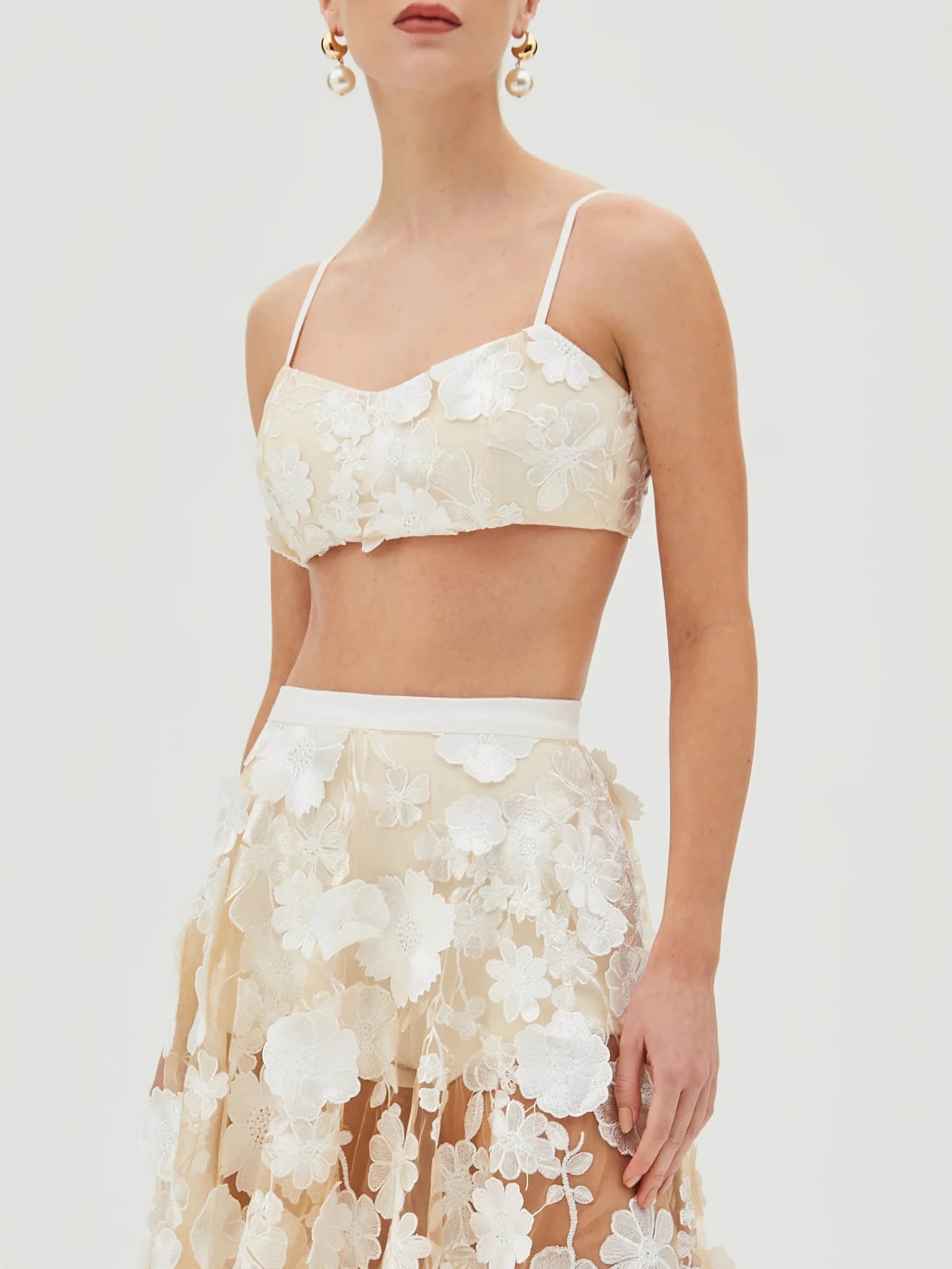 Exquisite Floral Embroidered Bralette Top