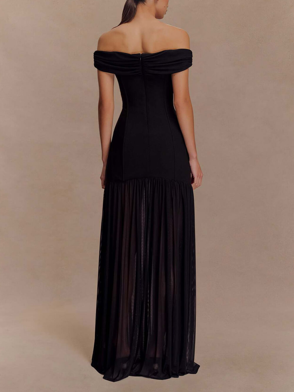 Elegant Floral-Embellished Strapless Bodycon Maxi Dress