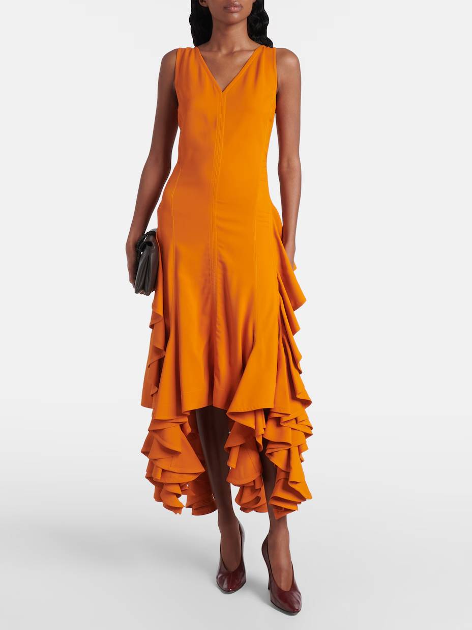 Irregular Hem V-neck Dress