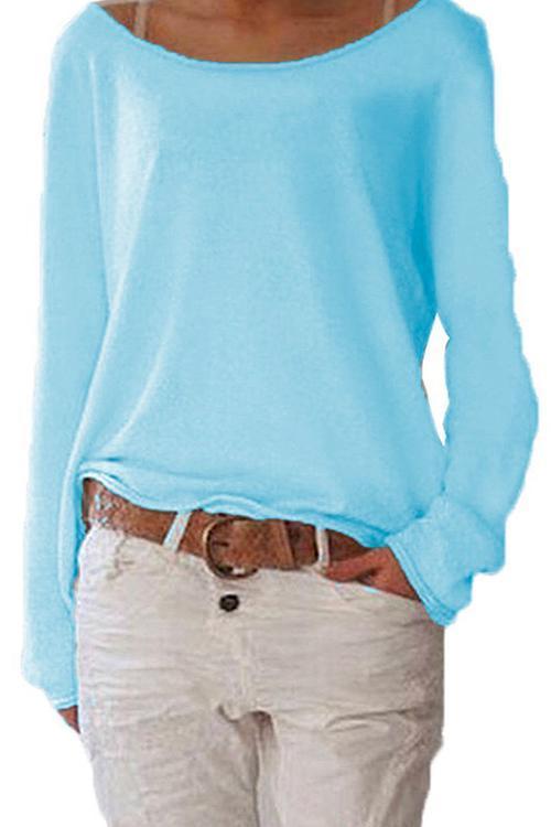 Simple Solid Long Sleeve T-shirt