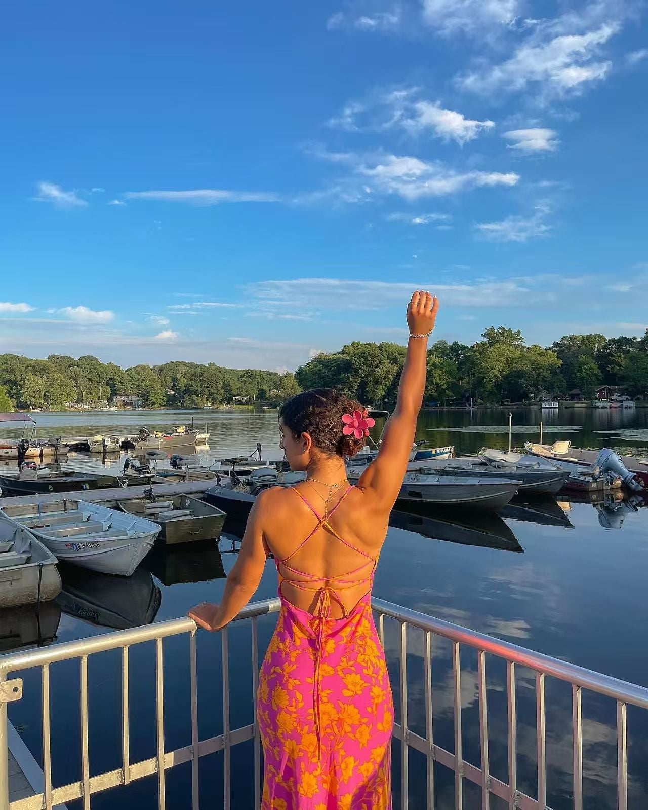 One Shoulder Ruched Cut Out High Slit Printed Maxi Dress