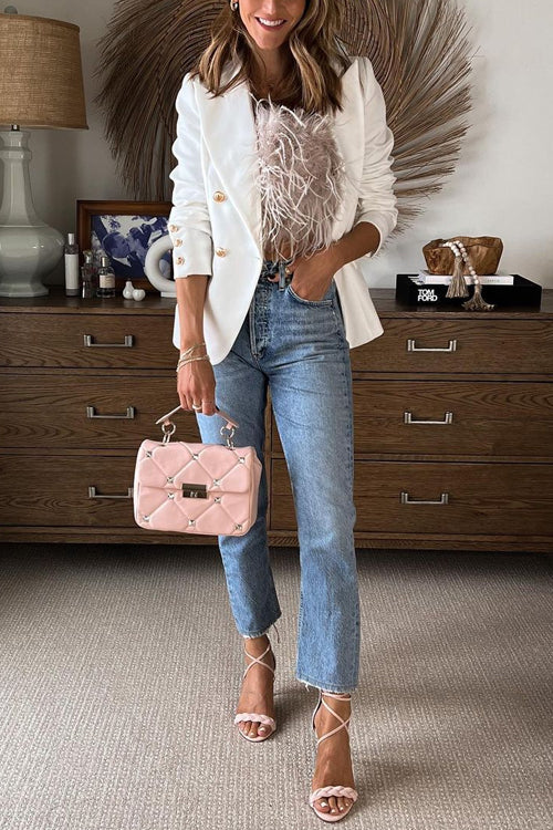 Fuzzy Feather Crop Tube Top