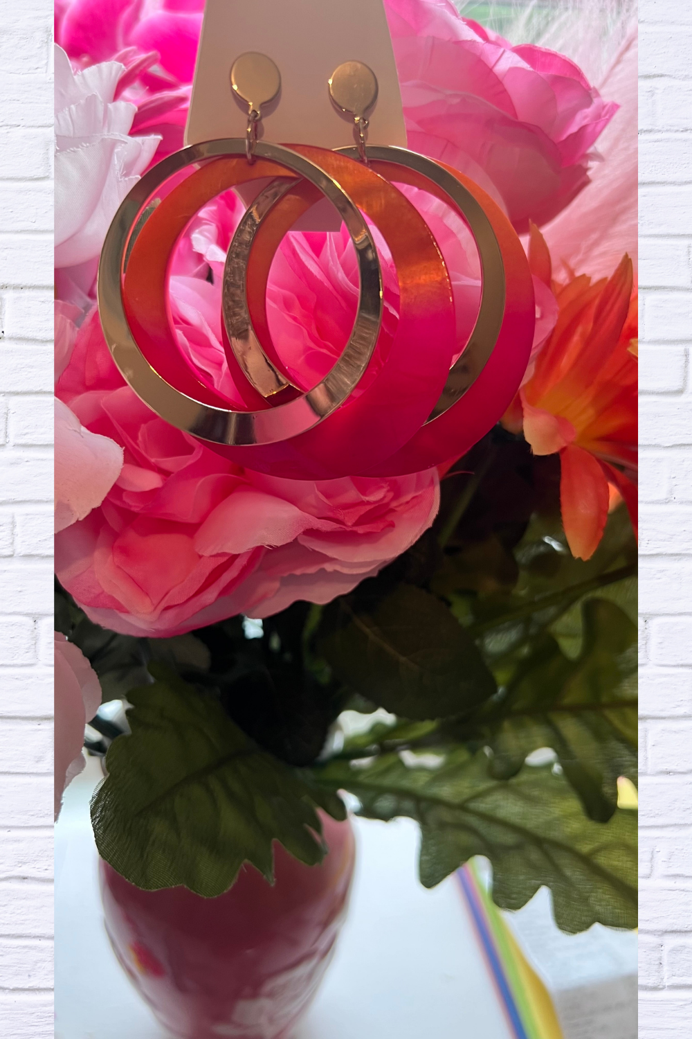 Fiery Ombre Circle Statement Earrings