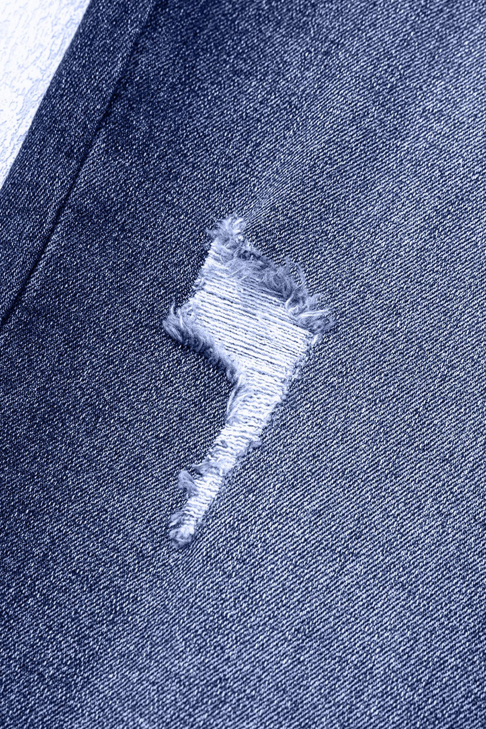 Folded Cuffs Distressed Straight High Waist Jeans