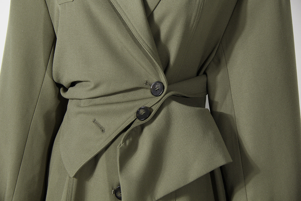 Deconstruction Detachable Wide Shoulder Coat