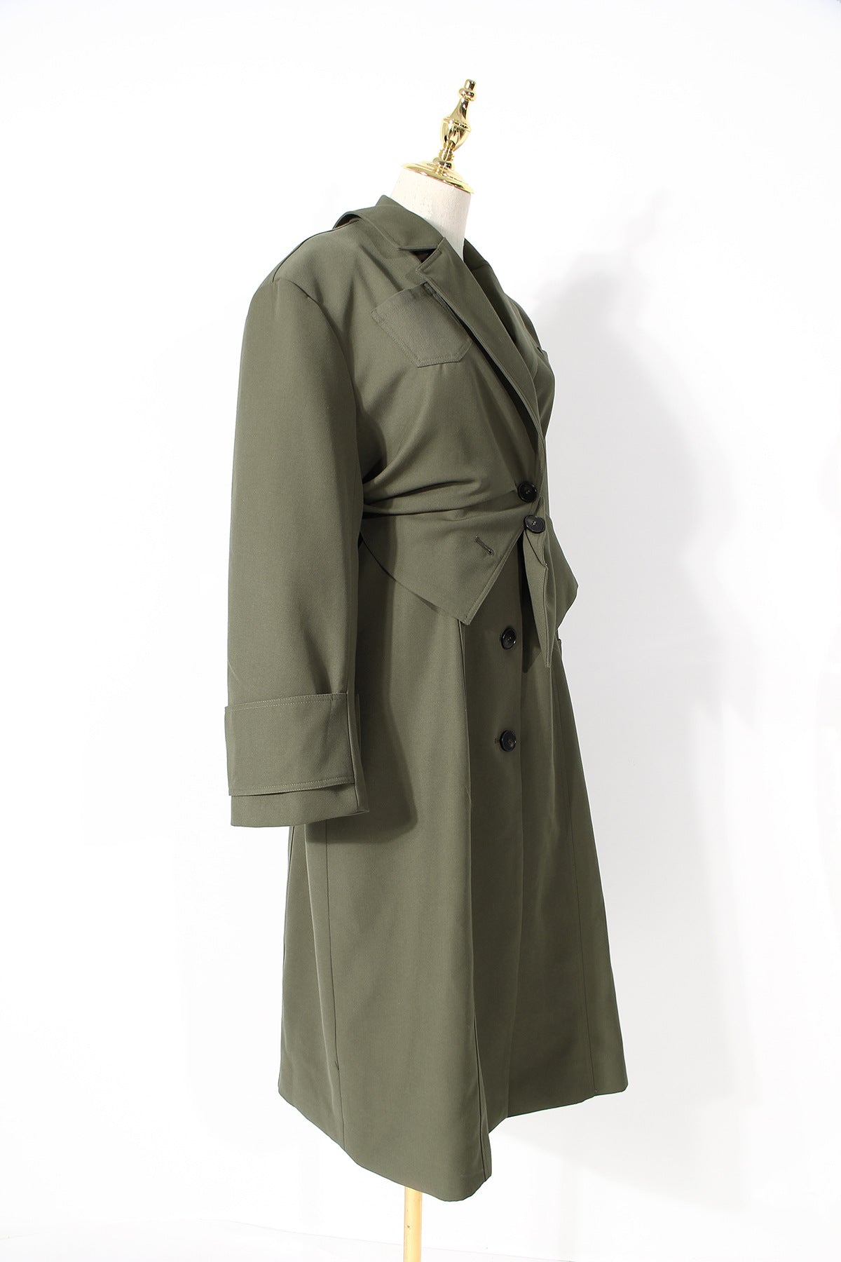 Deconstruction Detachable Wide Shoulder Coat