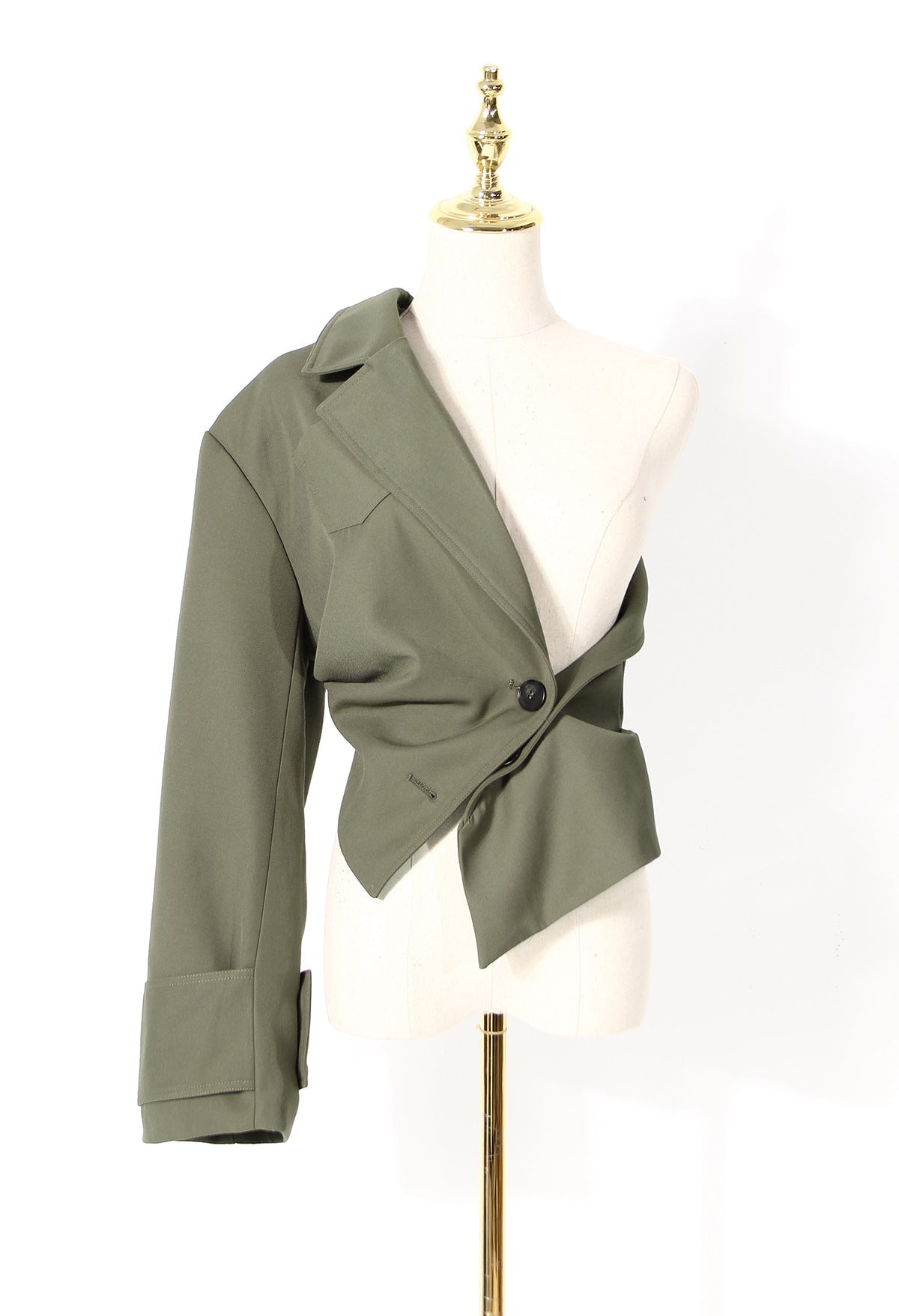 Deconstruction Detachable Wide Shoulder Coat