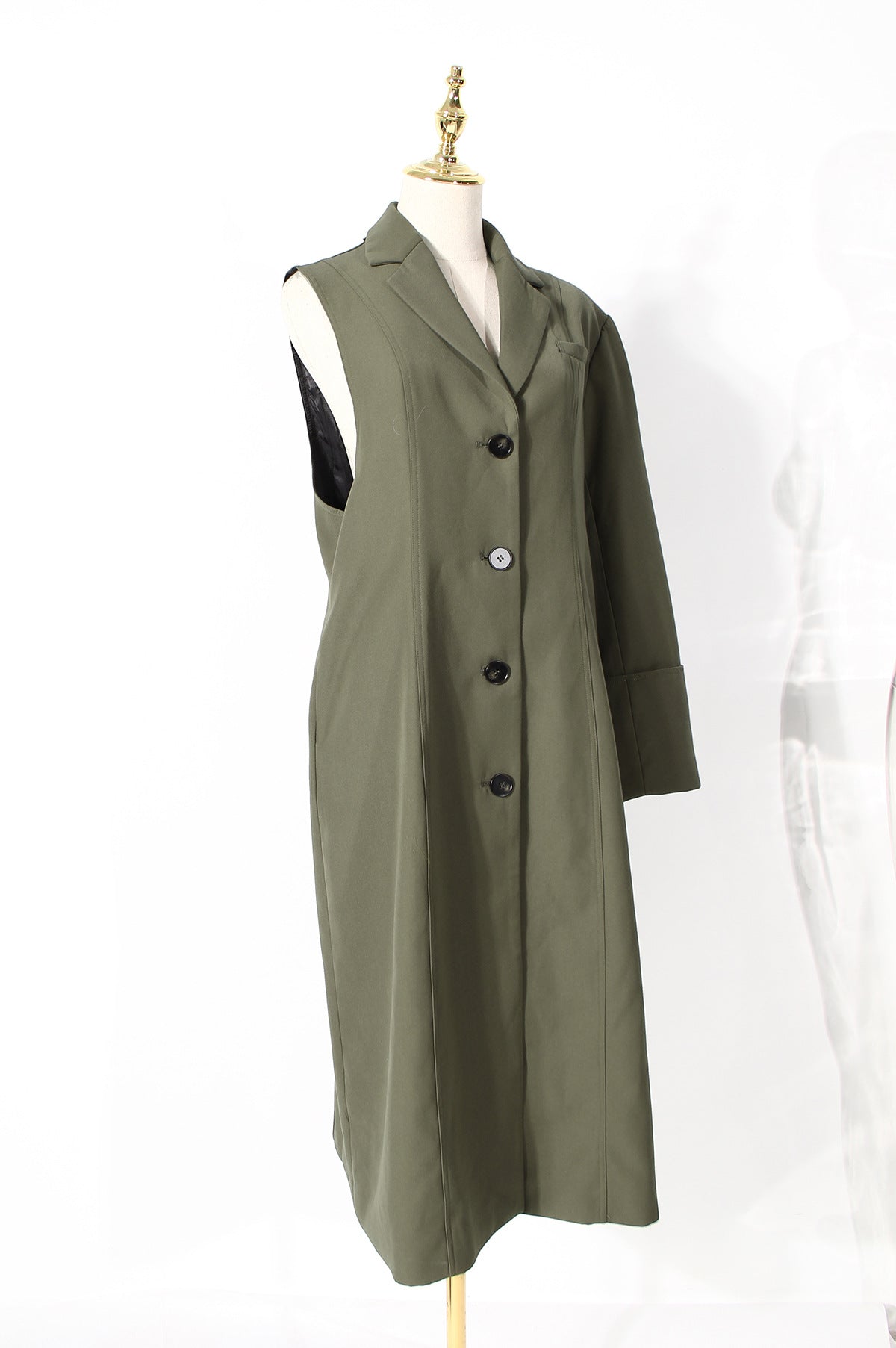 Deconstruction Detachable Wide Shoulder Coat