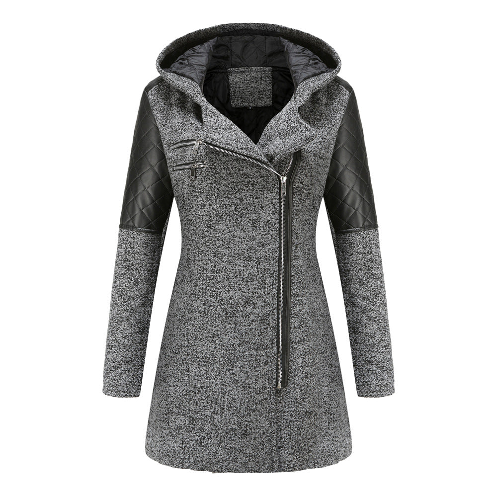 Casual Hooded Woolen Coat Jacket