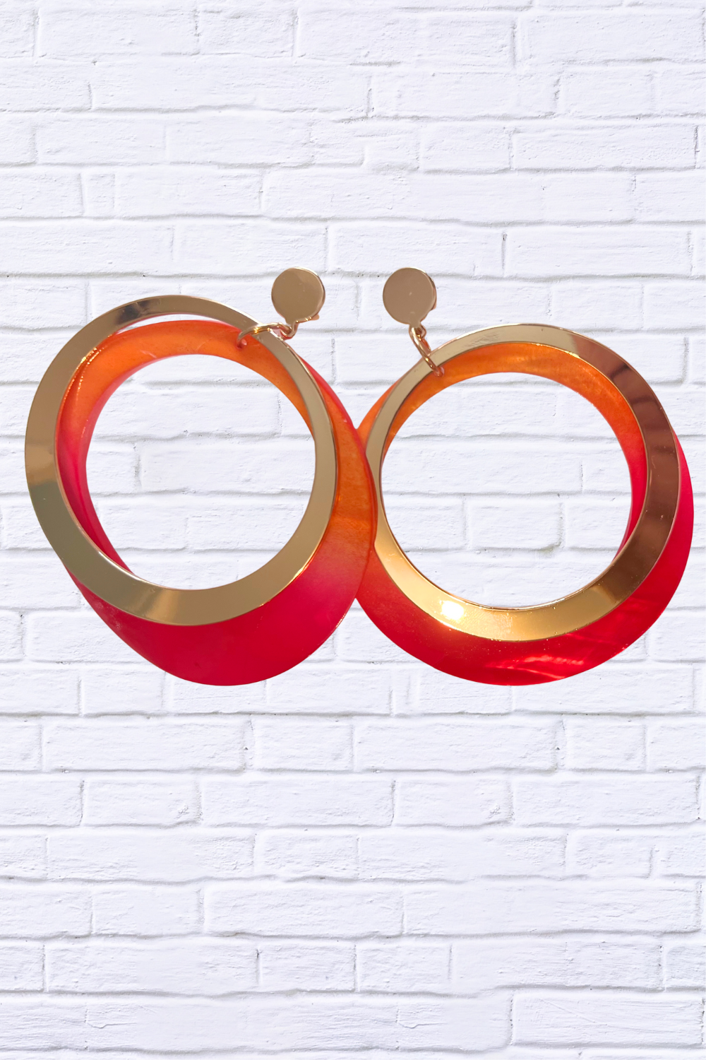 Fiery Ombre Circle Statement Earrings