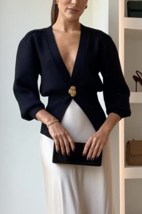 Chicest V Neck Button Up Sweater Cardigan