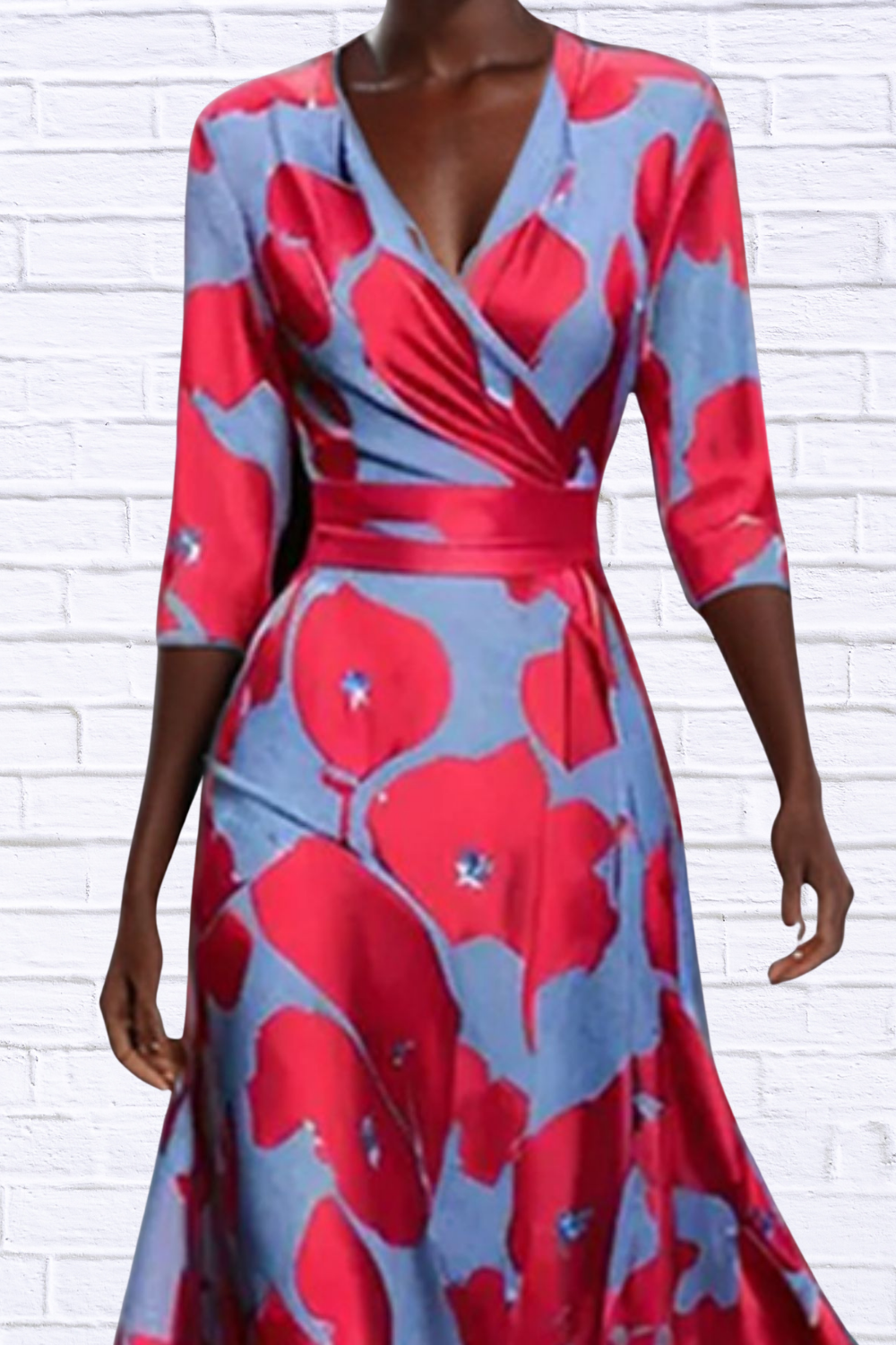 Floral Print Half Sleeve Maxi Dress