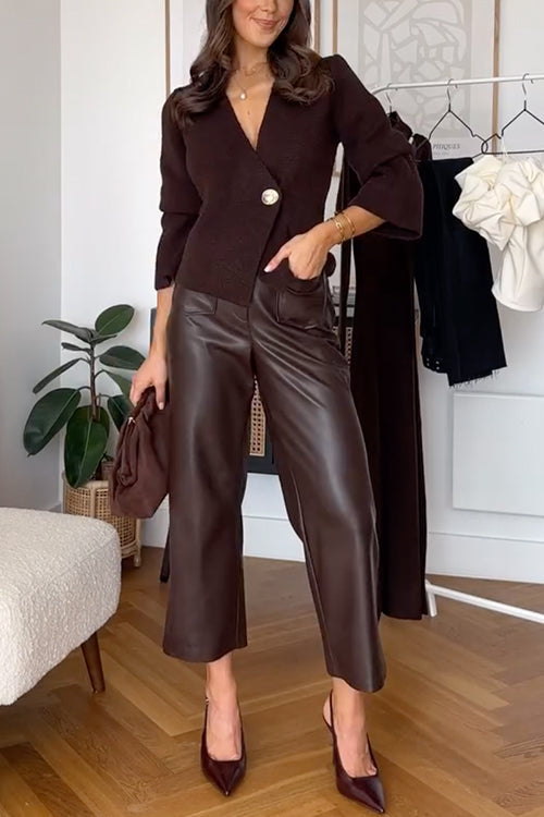 Chicest V Neck Button Up Sweater Cardigan