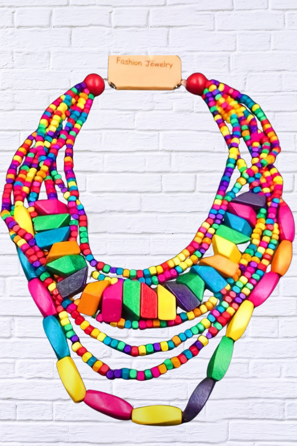 Multi Colorful Wooden Necklace