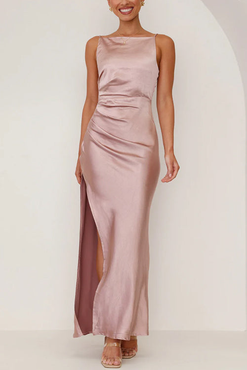 Backless Side Slit Maxi Cami Dress