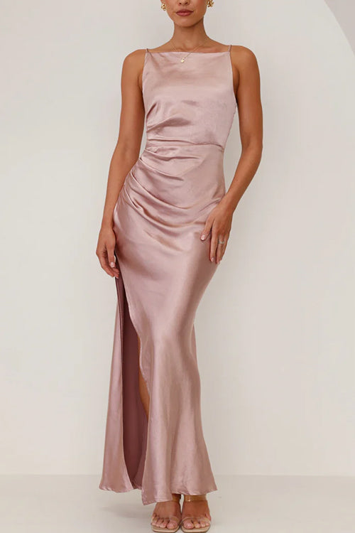 Backless Side Slit Maxi Cami Dress