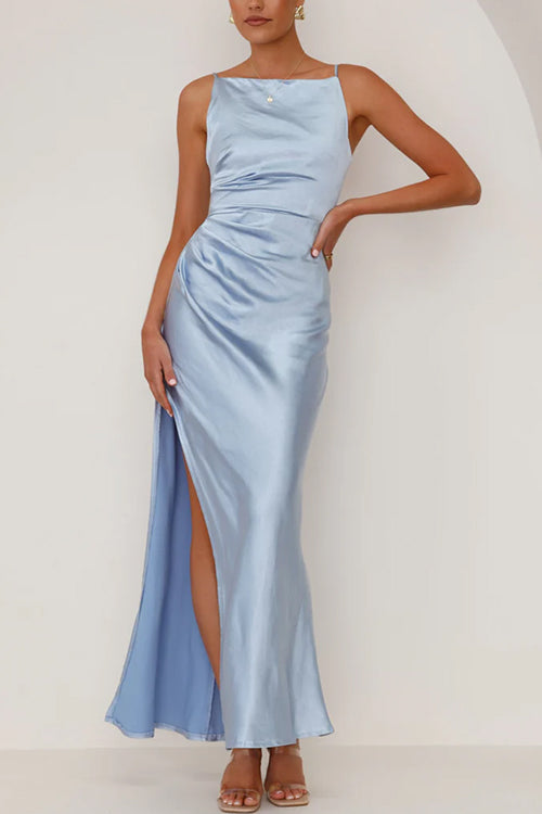 Backless Side Slit Maxi Cami Dress
