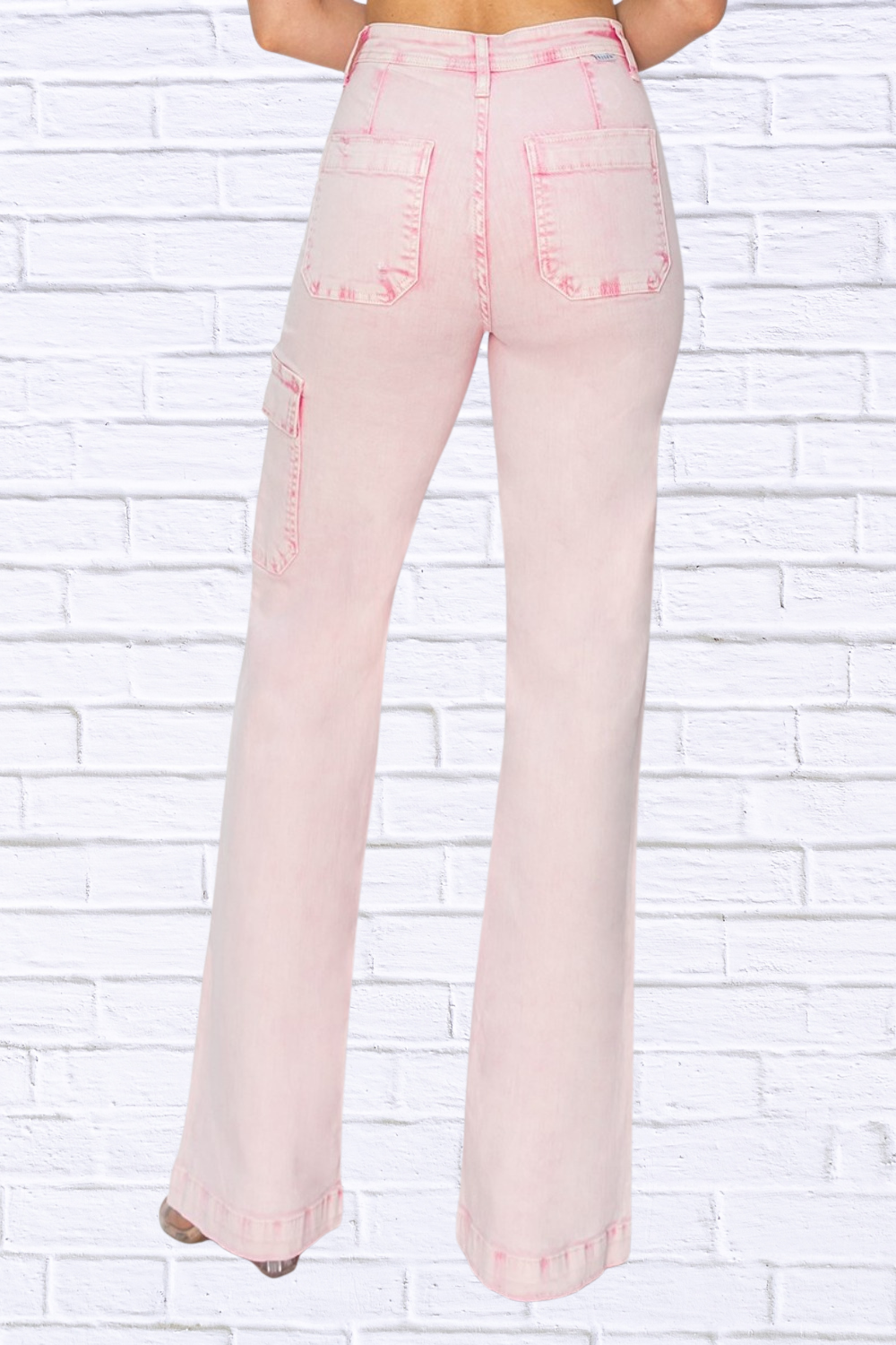 RISEN Full Size High Rise Cargo Pocket Jeans