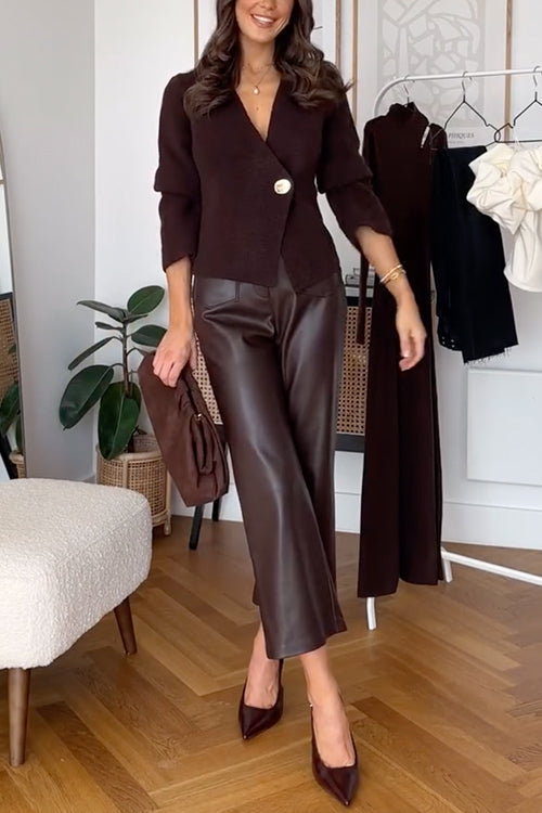 Chicest V Neck Button Up Sweater Cardigan