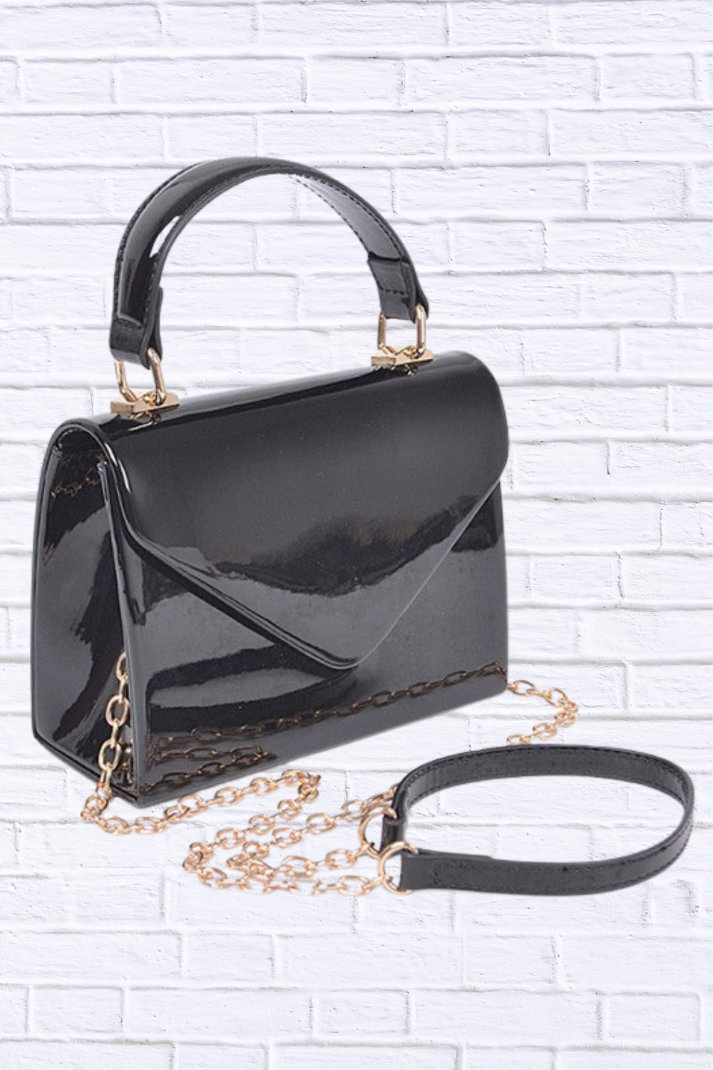 Patent Leather Top Handle Swing Bag