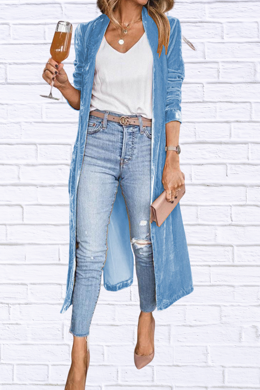 Open Front Long Sleeve Longline Cardigan