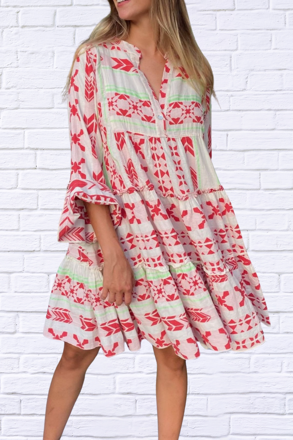 Printed Tierred Babydoll Dress