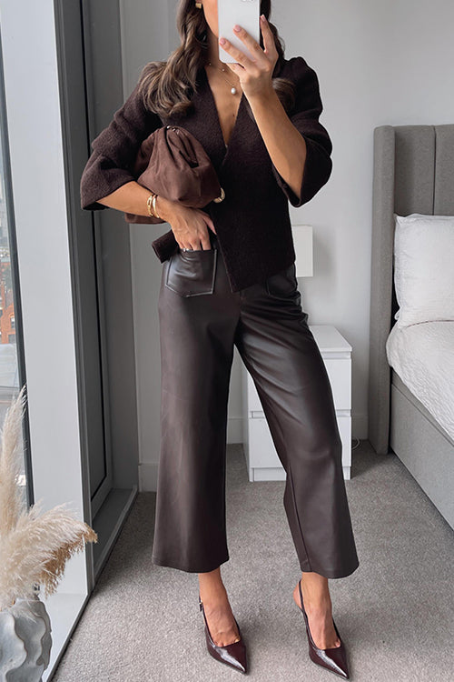 V Neck One Button Sweater Cardigan