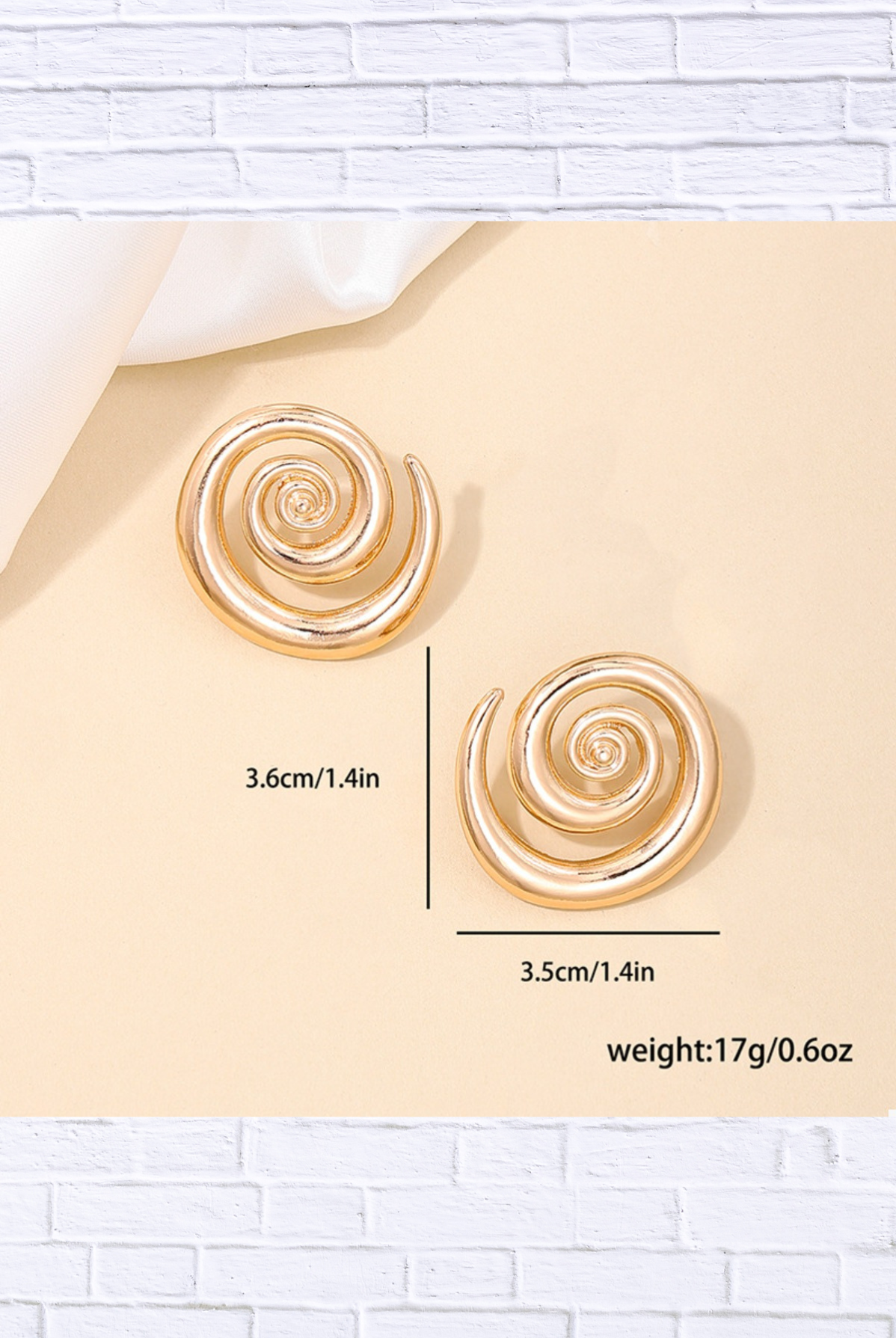 18K Gold-Plated Spiral Statement Earrings