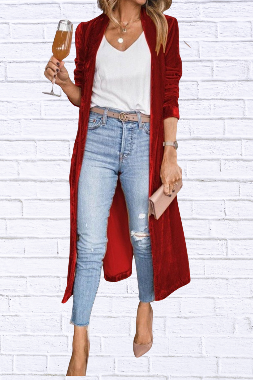 Open Front Long Sleeve Longline Cardigan