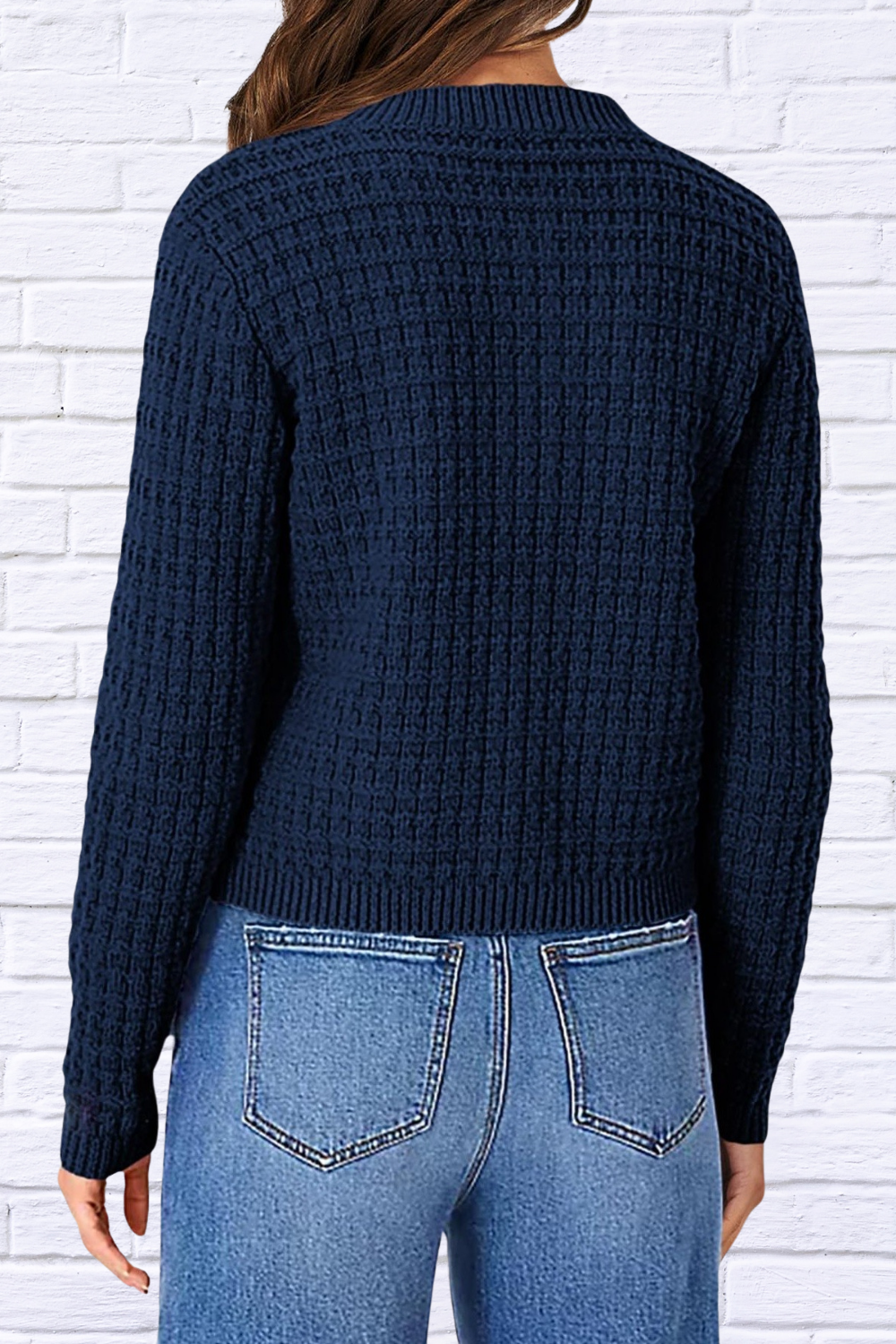 Textured Knit Button-Front Cardigan