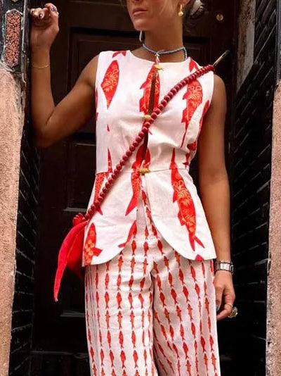 Unique Lucky Fish Print Tank Top