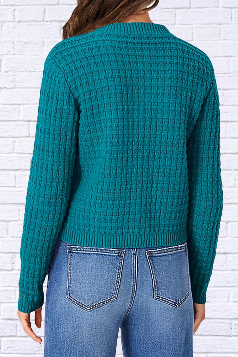 Textured Knit Button-Front Cardigan