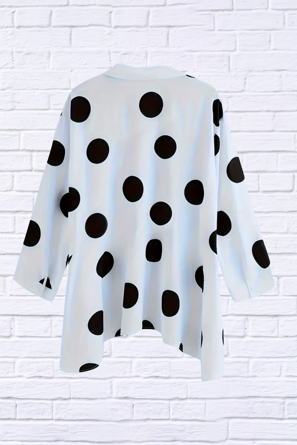 Classic Black &amp; White Polka Dot High-Low Shirt