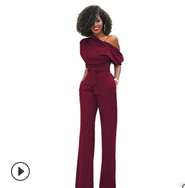 Solid Color Wide Leg Jumpsuit