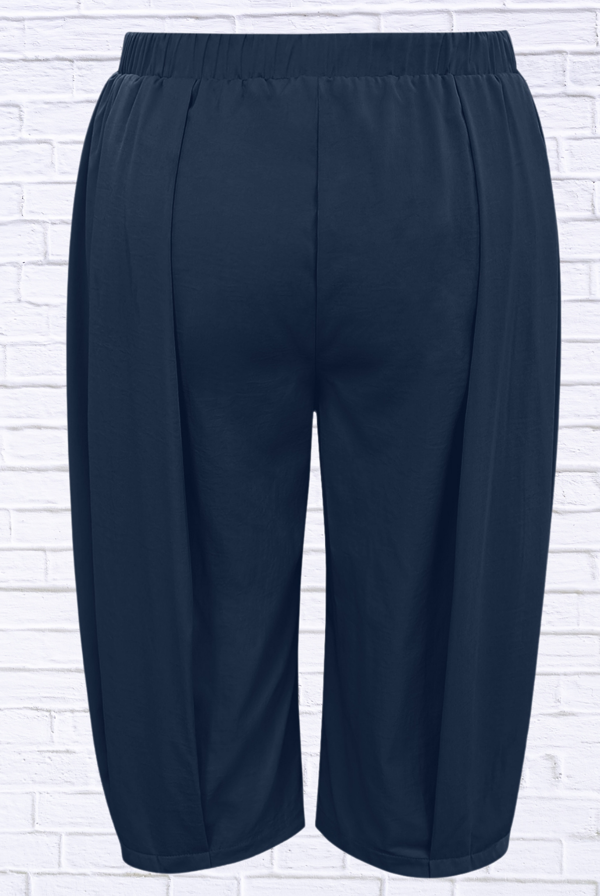 Plus Size Wide Leg Pleated Detail Cropped Pants