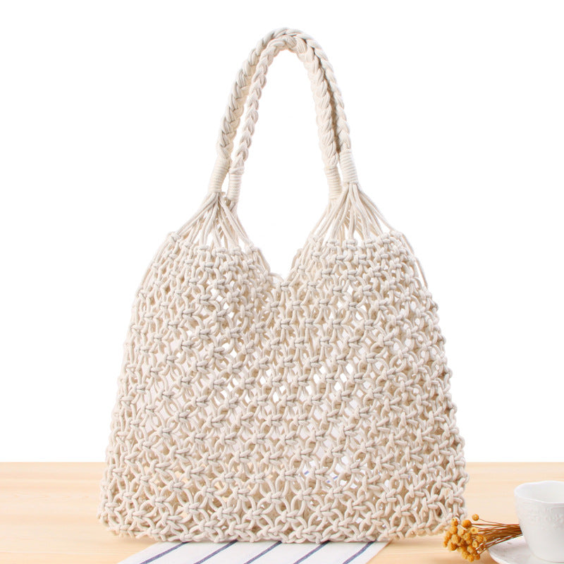Solid Color One Shoulder Woven Bag Trendy Women Maori Crochet