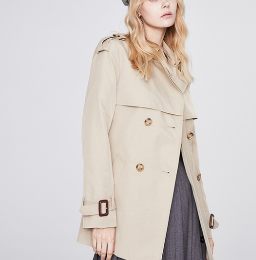 Double Breasted Short Trench Coat