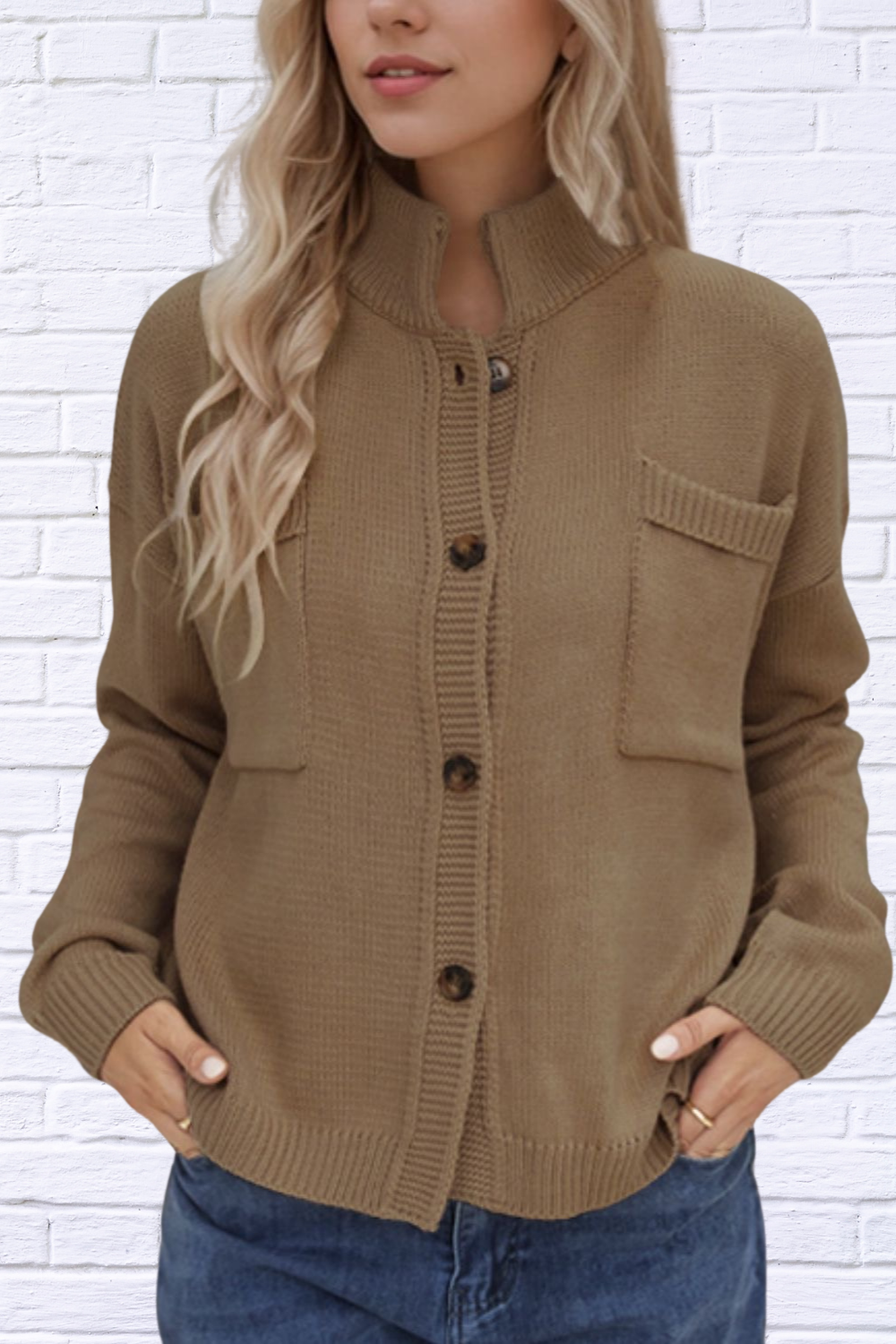 Button Up Long Sleeve Cardigan