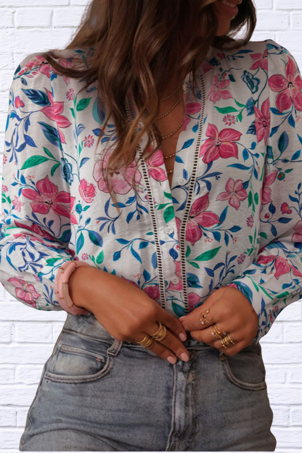 Alice Button Down Floral Long Sleeve Shirt